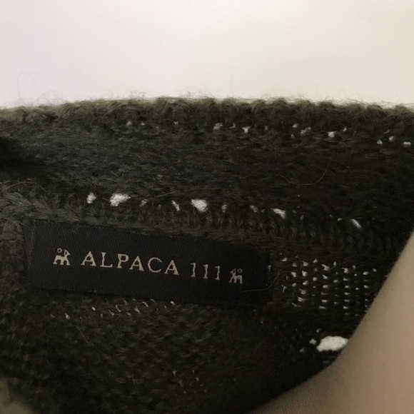 Alpaca Forest Green Cable Knit Cozy Sweater Mockneck Adventurecore Cabincore - Picture 7 of 8